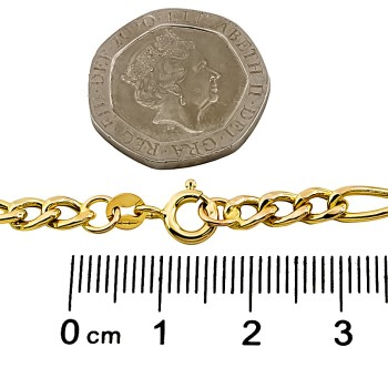9ct gold 2.7g 7 ins/hollow figaro Bracelet